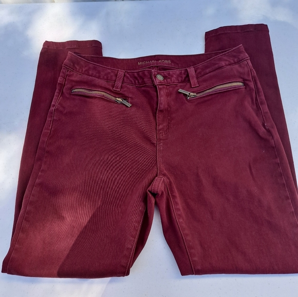Michael Kors Burgandy Skinny Jean size 8 - Picture 11 of 11